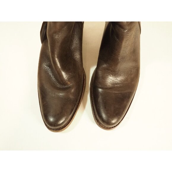 Frye Dark Brown Leather Buckle Pull-On Cowboy Boots, Size 6 (US) - Picture 5 of 9